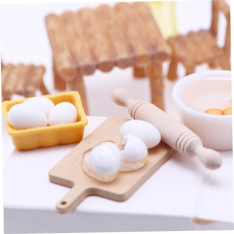 Miniature Kitchen Utensils Set With Resin Chair And Rolling Pin For Dollhouse - Image 5