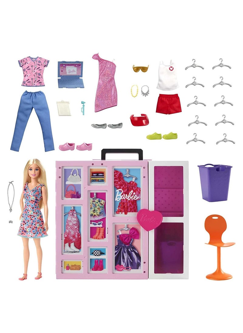Barbie Barbie Dream Closet And Blonde Doll, 2+ Ft. Wide, 30+ Pieces, 3 Years And Up  - Image 2