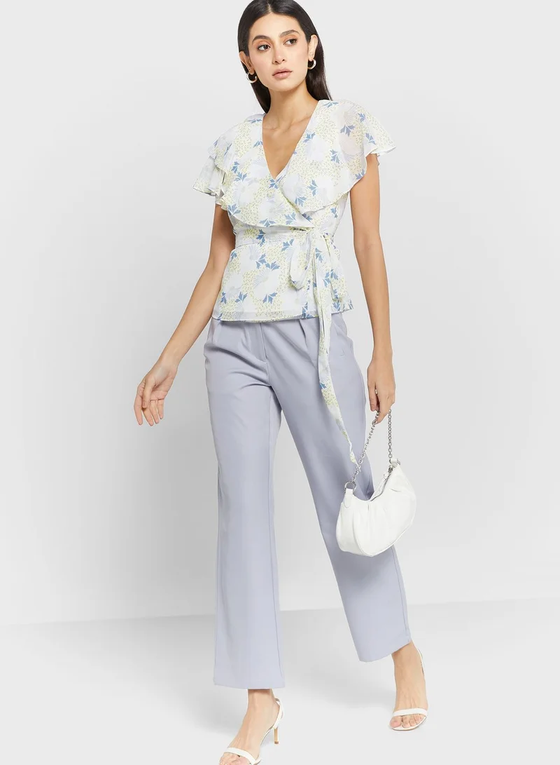 Ted Baker Surplice Neck Floral Printed Top