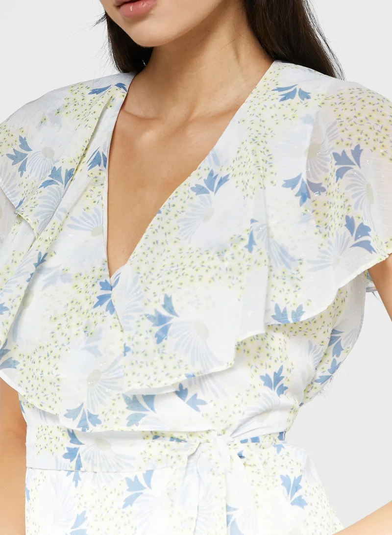 Ted Baker Surplice Neck Floral Printed Top