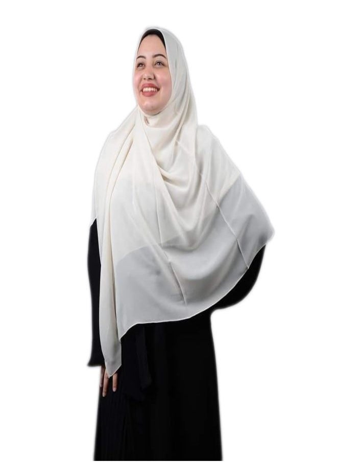 Generic - Long Malaysian Khimar Hjab Off-White Color - Image 1