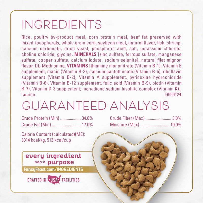 Fancy Feast Purina Fancy Feast Dry Cat Food Filet Mignon Flavor with Seafood and Shrimp - 3 lb. Bag - Image 4