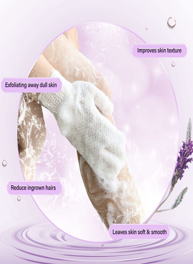 Evridwear Shower Exfoliating Mitts, Deep Cleanse Bathing Scrub Gloves Self Tan Scrubber Mitten Dead Skin Remover for Men and Women,1 Pair Light - Image 3
