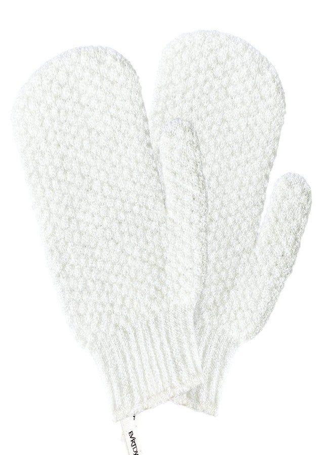 Evridwear Shower Exfoliating Mitts, Deep Cleanse Bathing Scrub Gloves Self Tan Scrubber Mitten Dead Skin Remover for Men and Women,1 Pair Light - Image 1