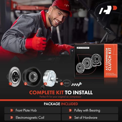 A-Premium Air Conditioner AC Compressor Clutch Kit Compatible with Nissan Pathfinder 2008-2012, TITAN 2004-2015 2017-2021, Armada, NV2500, NV3500, Pathfinder Armada, TITAN XD & Infiniti QX80, QX56 - Image 2