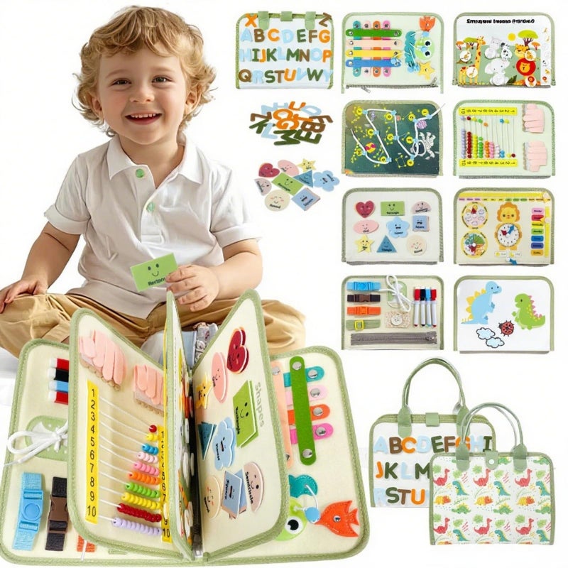Aurasys Toddler Busy Board Montessori Busy Book Travel Toys Sensory Board Educational Activity Book for Learning Fine Motor Skills Gifts for Girls Boys Toddler - Image 2