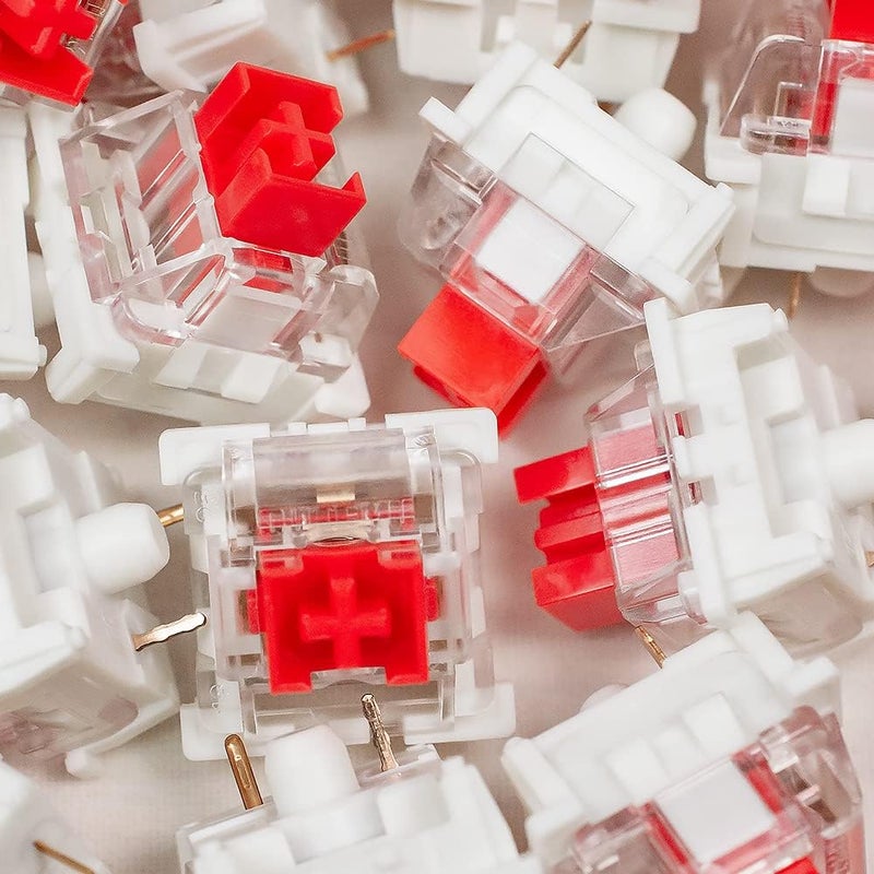 MarsHopper OUTEMU Switches, 3-Pin Hot Swappable - Cherry MX Equivalent DIY Replacement Pack for Mechanical Gaming Keyboards-Parent (Red, 90 Pcs) - Image 1
