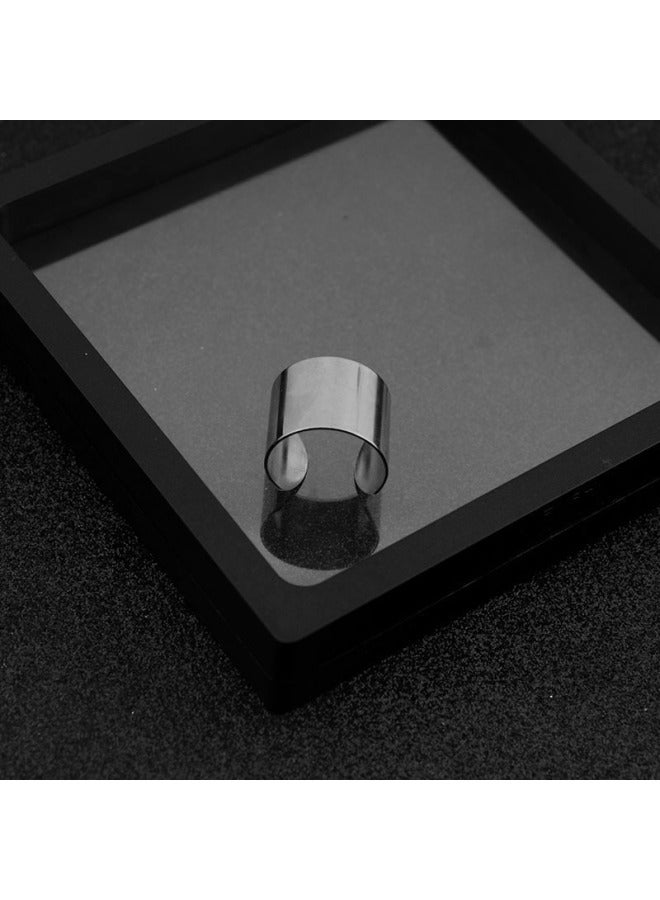 Glossy Open Stainless Steel Ring Extra Wide Ring Disco Boys And Girls Knuckle Ring