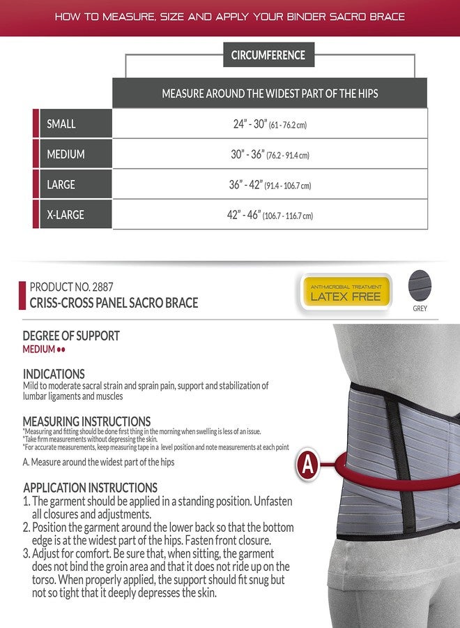 OTC Sacro Brace, 10-Inch Back, Criss-Cross Support, Select Series - Image 2