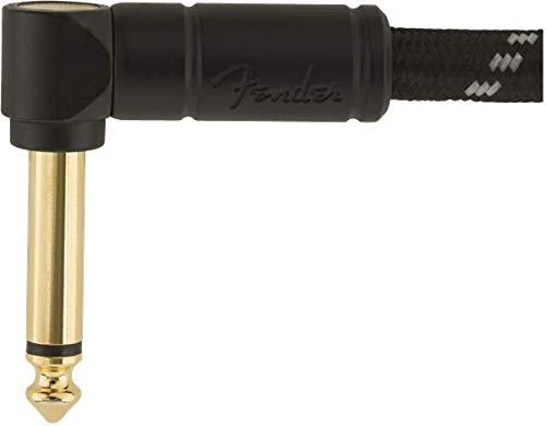 Fender Deluxe Series Instrument Cable, Guitar Cable, Guitar Accessories, Straight/Angle, Black Tweed, 18.6ft - Image 3