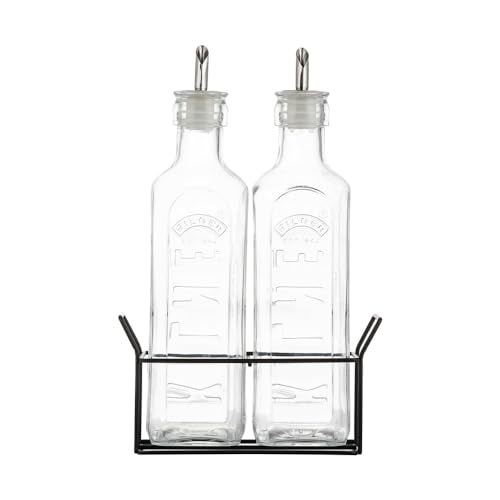 Kilner Premium 600ml Airtight Glass Oil Infusion Jar Set of 2 for Infused Oils, Dressings, Sauces | Dishwasher Safe, Reusable BPA Free Kitchen Container - Image 1