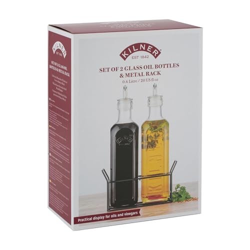 Kilner Premium 600ml Airtight Glass Oil Infusion Jar Set of 2 for Infused Oils, Dressings, Sauces | Dishwasher Safe, Reusable BPA Free Kitchen Container - Image 2