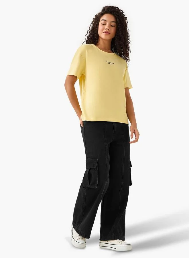 لي كوبر Lee Cooper Cotton T-shirt with Logo Print