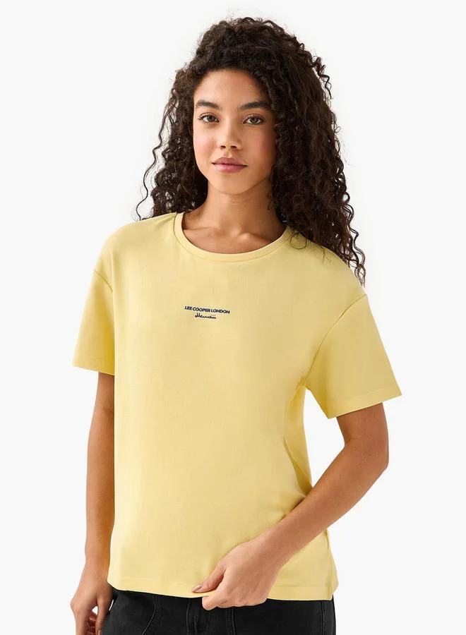 لي كوبر Lee Cooper Cotton T-shirt with Logo Print