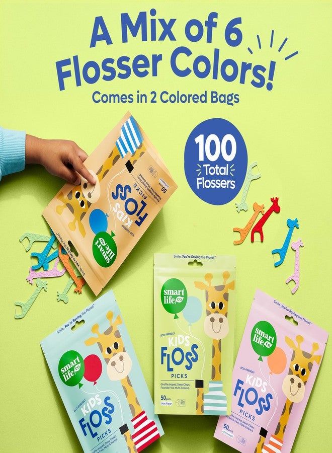 SmartLifeco Eco-Friendly Kids Flossers (100ct) - The Original Straw Wheat Dental Floss Picks for Children, Fluoride & PFA Free, Toothpick Flossing Sticks for Toddlers Teeth, No Shred Thread, Mint - Image 5