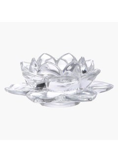 Generic Lotus Shaped Tealight Holder Clear 11.5x10x5cm  - Image 1