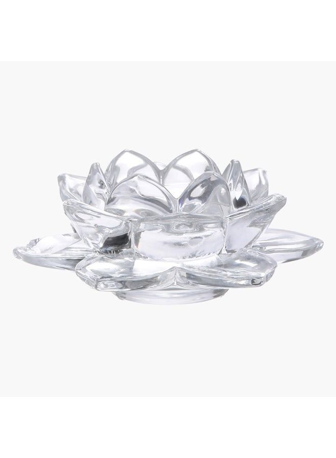 Lotus Shaped Tealight Holder Clear 11.5x10x5cm  - Image 1