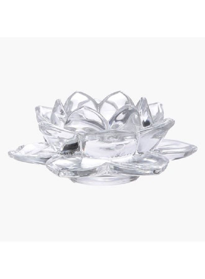 Lotus Shaped Tealight Holder Clear 11.5x10x5cm  - Image 2