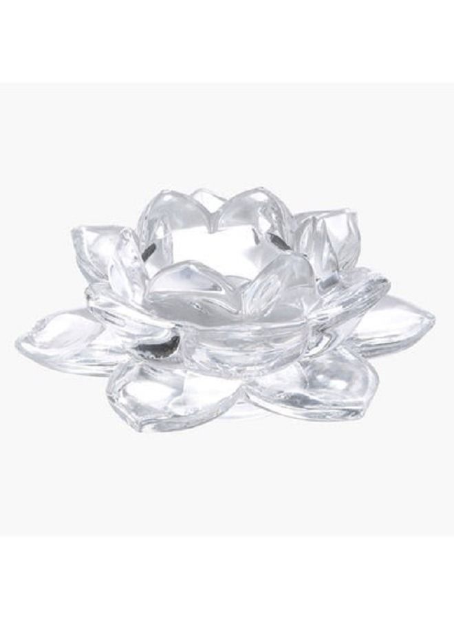 Lotus Shaped Tealight Holder Clear 11.5x10x5cm  - Image 3