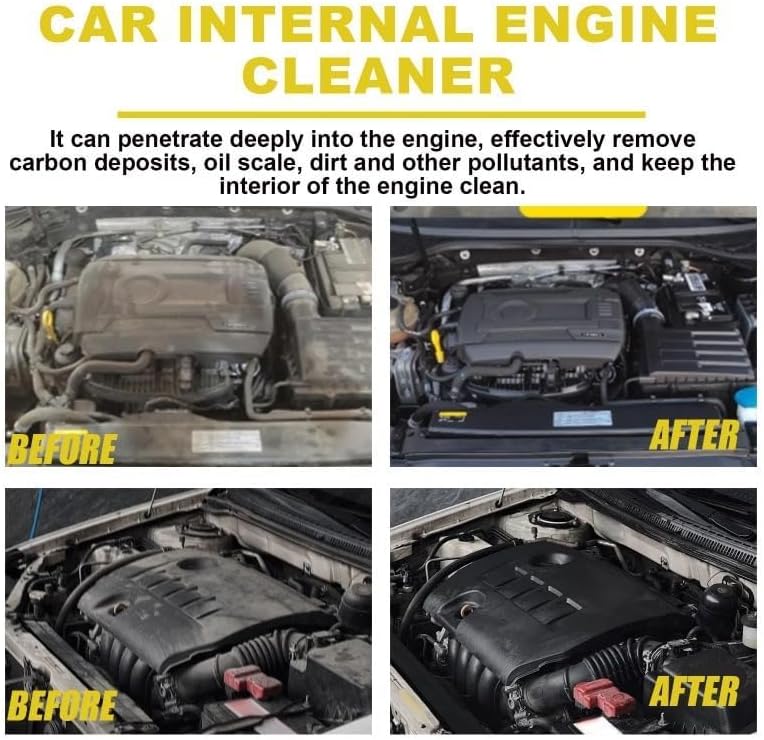 Engine Cleaner Spray, (1PC x 3.38 Fl. oz), Car, Pickup, Van, Motorcycle, Automotive and Machine Engine Cleaner, Removes Dirt, Grime, Grease Remover (Include Sponge, towel) - Image 3