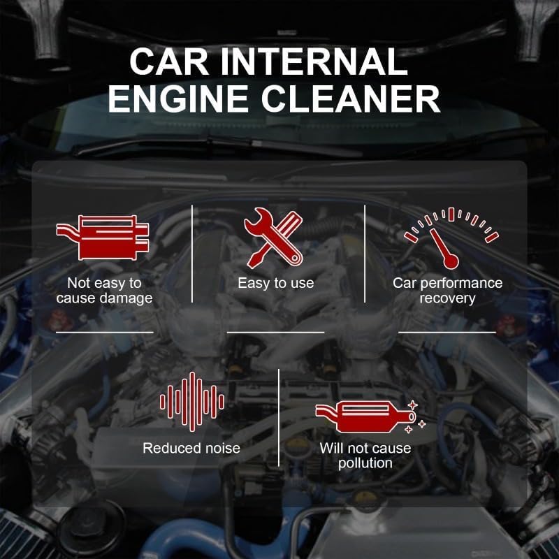 Engine Cleaner Spray, (1PC x 3.38 Fl. oz), Car, Pickup, Van, Motorcycle, Automotive and Machine Engine Cleaner, Removes Dirt, Grime, Grease Remover (Include Sponge, towel) - Image 2