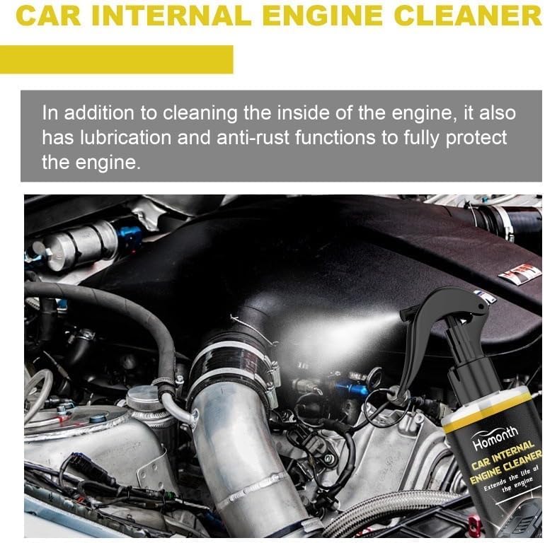 Engine Cleaner Spray, (1PC x 3.38 Fl. oz), Car, Pickup, Van, Motorcycle, Automotive and Machine Engine Cleaner, Removes Dirt, Grime, Grease Remover (Include Sponge, towel) - Image 1