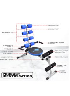 Sky Land Multifunctional Abdominal Trainer EM-1867 | Adjustable Abs Workout Bench with Twister | Heavy-Duty Steel Frame | 3-Level Resistance | Foldable Compact Design | Max Weight 110kg | Gray  - Image 4