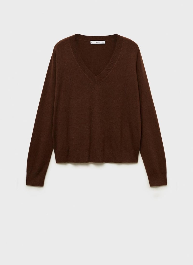 MANGO V-Neck Knit Sweater  - Image 5