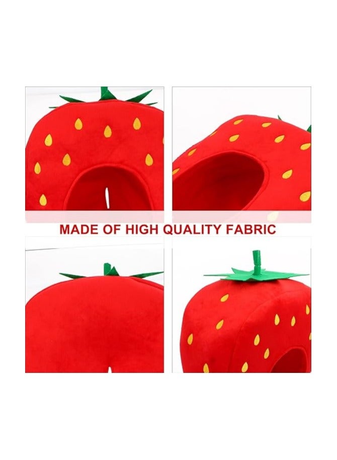 Strawberry Hat Funny Fruit Headwear, Strawberry Cosplay Hat Funny Fruit Hat Carnival Headgear Carnival Cosplay Dress Up Supply Party Supplies - Image 5