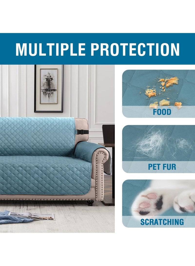 مجموعة أريكة مجموعة أريكة مجموعة أريكة مجموعة أريكة للماء مع عدم الانزلاق حزام مطاطي مبطن الأثاث مجموعة حماية الحيوانات الأليفة للأطفال ( 4 مقاعد زرقاء ) - Image 3