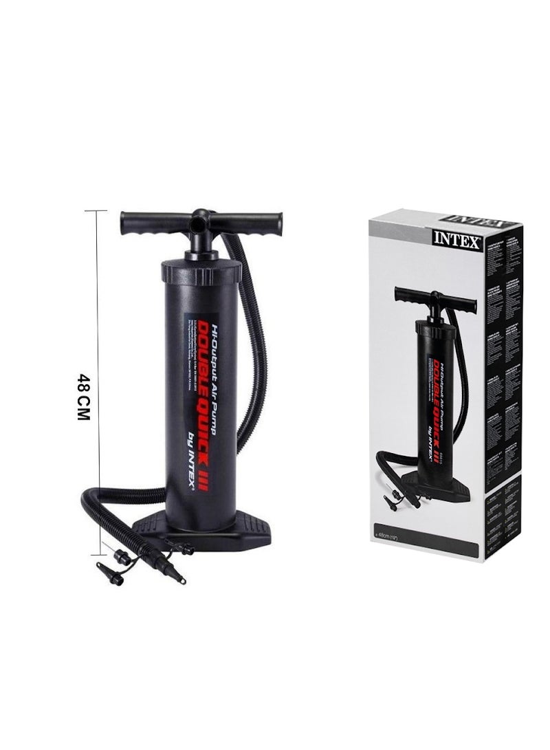 INTEX Double Quick III S Manual Air Pump (48cm) - High-Output Dual Action Foot Pump for Inflatable Boats & Floats | Model: INT-DP48