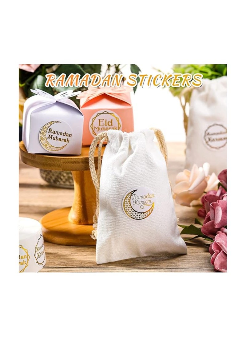 برينت شوب فور مي ملصقات رمضان، ملصقات عيد مبارك، ملصقات رمضان كريم، ملصقات رمضان كريم لديكورات حفلات العيد، لوازم حفلات رمضان (12، أبيض (نمط ذهبي بسيط))  - Image 2