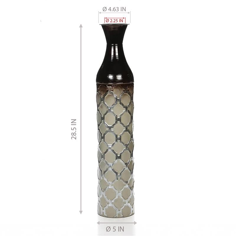 Hosley Metal Brown Tones Moroccan Embossed Floor Vase 28.5 Inch High. Great Vase for Dried Floral Arrangements Craft Projects Ideal Gift for Wedding Special Occasion Home Office - Image 5