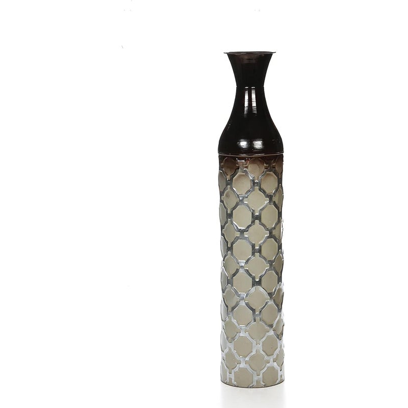 Hosley Metal Brown Tones Moroccan Embossed Floor Vase 28.5 Inch High. Great Vase for Dried Floral Arrangements Craft Projects Ideal Gift for Wedding Special Occasion Home Office - Image 1