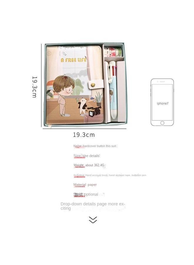 Bluejw Hand Account Book Simple Ins Style Suit Gift Box Journal Notebook Internet Popular Girl Heart Primary School Student Hand Account Book - Image 5