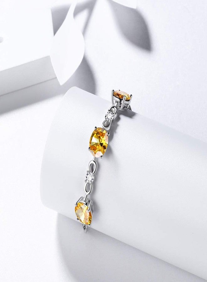 Aurora Tears November Birthstone Bracelet Women 925 Sterling Silver Nov. Topaz Birth Link Bracelets Men Birthday Gift Anniversary Present Jewelry DB0112N - Image 3