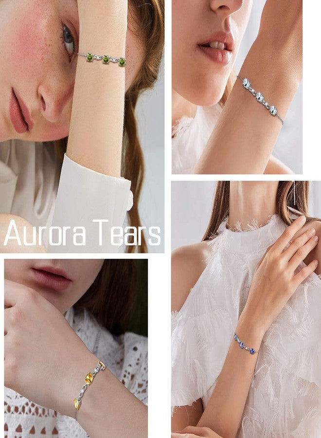 Aurora Tears November Birthstone Bracelet Women 925 Sterling Silver Nov. Topaz Birth Link Bracelets Men Birthday Gift Anniversary Present Jewelry DB0112N - Image 2