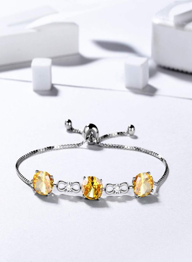 Aurora Tears November Birthstone Bracelet Women 925 Sterling Silver Nov. Topaz Birth Link Bracelets Men Birthday Gift Anniversary Present Jewelry DB0112N - Image 4