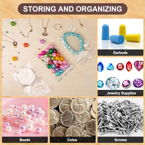 WEGOUP 100 PCS Jewelry Bags, 2.76" x 4.33" Small Plastic Bags, 2 Mil Clear Little Zip Bag, Poly Baggies with Resealable Zip for Small Business, Storage, Gifts, Jewelry, Candy, Screws - Image 5
