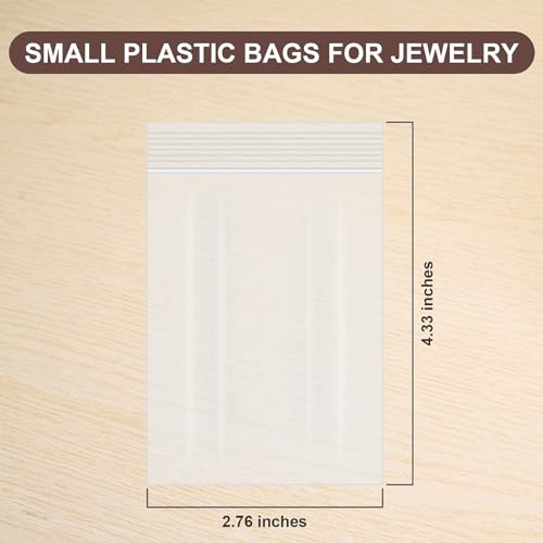 WEGOUP 100 PCS Jewelry Bags, 2.76" x 4.33" Small Plastic Bags, 2 Mil Clear Little Zip Bag, Poly Baggies with Resealable Zip for Small Business, Storage, Gifts, Jewelry, Candy, Screws - Image 2
