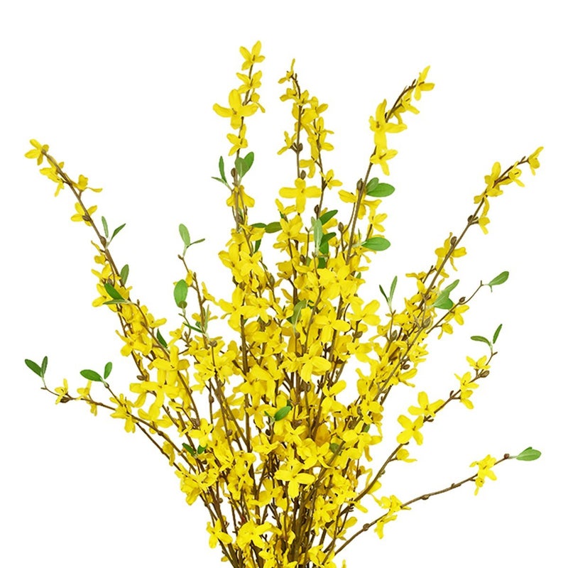 Sunm Boutique Fake Forsythia Branches 3 Pcs Artificial Forsythia Stems 394 inch Artificial Orchids Flowers Silk Yellow Forsythia Long Stem Flowers for Home Wedding Office Indoor Outdoor Decor