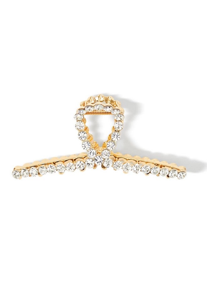 Kitsch Kitsch Loop-Shaped Rhinestone Claw Clip, Metal Hair Clips for Thick Hair, Large Gold Rhinestone Hair Clips for Styling - Image 3
