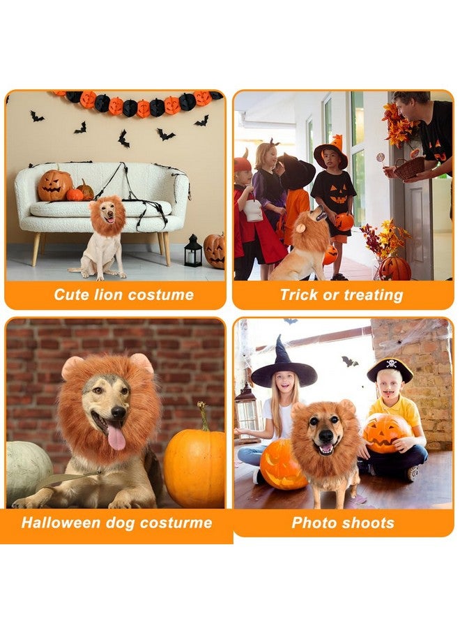 Vivifying Lion Mane for Dog, Adjustable Halloween Lion Costume Wig with Ears for Medium Dogs, Realistic & Funny Accessory Perfect for Parties and Photoshoots (Medium, Dark Brown) - Image 4