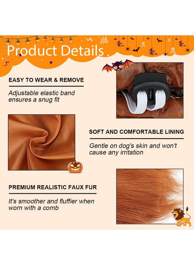 Vivifying Lion Mane for Dog, Adjustable Halloween Lion Costume Wig with Ears for Medium Dogs, Realistic & Funny Accessory Perfect for Parties and Photoshoots (Medium, Dark Brown) - Image 3