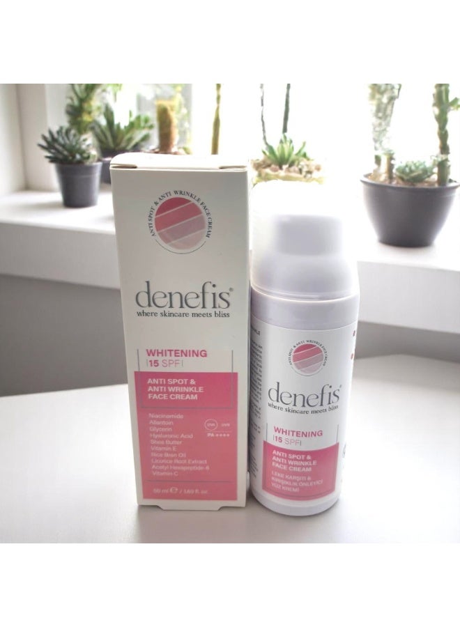 DENEFIS® WHITENING & ANTI SPOT & ANTI WRINKLE FACE CREAM – SPF 15 - Image 1