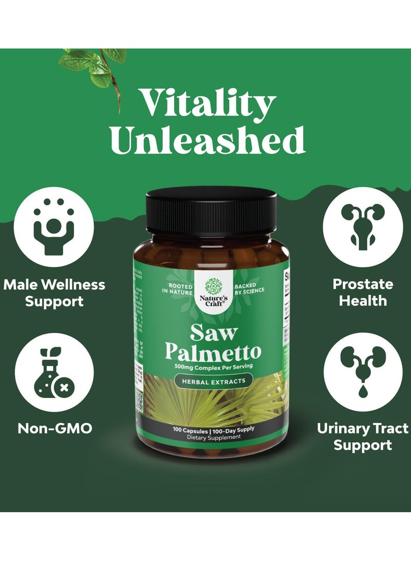 Natures Craft Saw Palmetto, 500 mg, 100 Capsules - Image 3