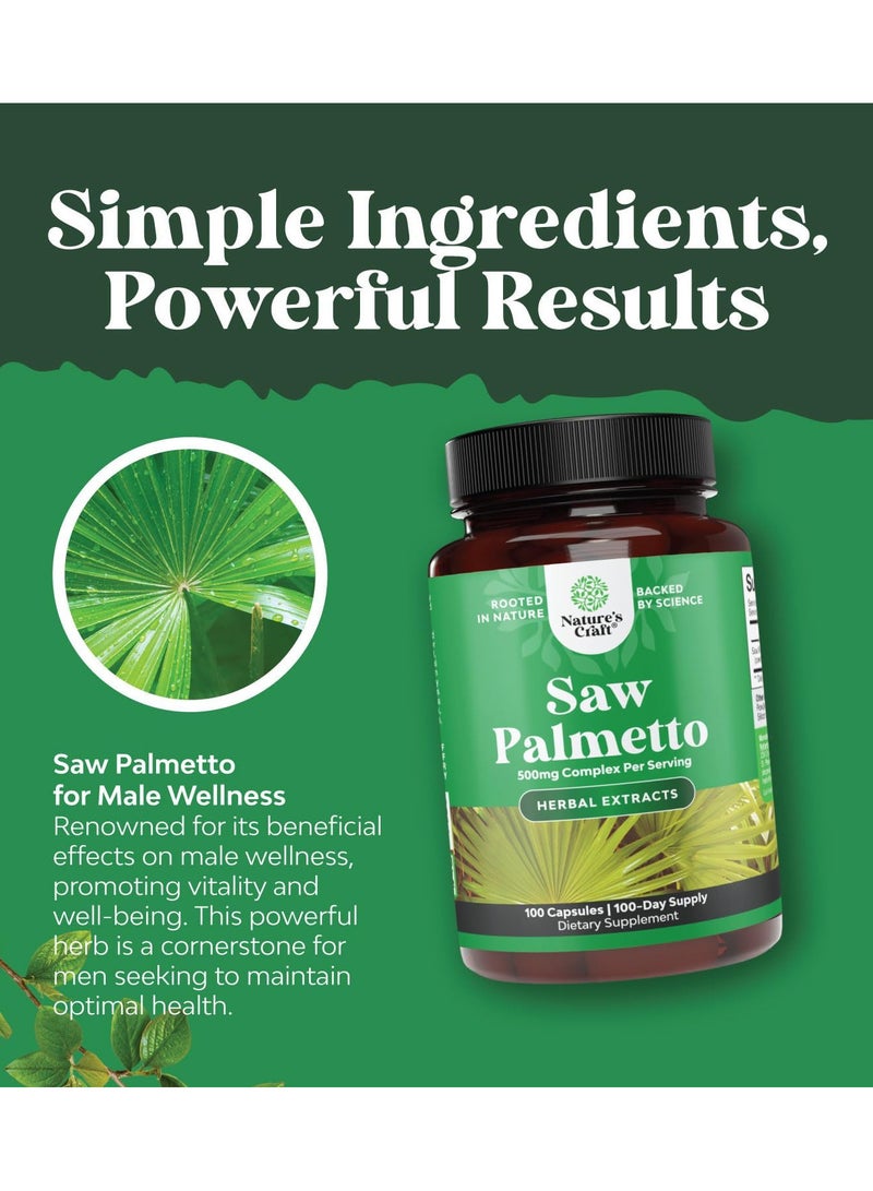 Natures Craft Saw Palmetto, 500 mg, 100 Capsules - Image 4
