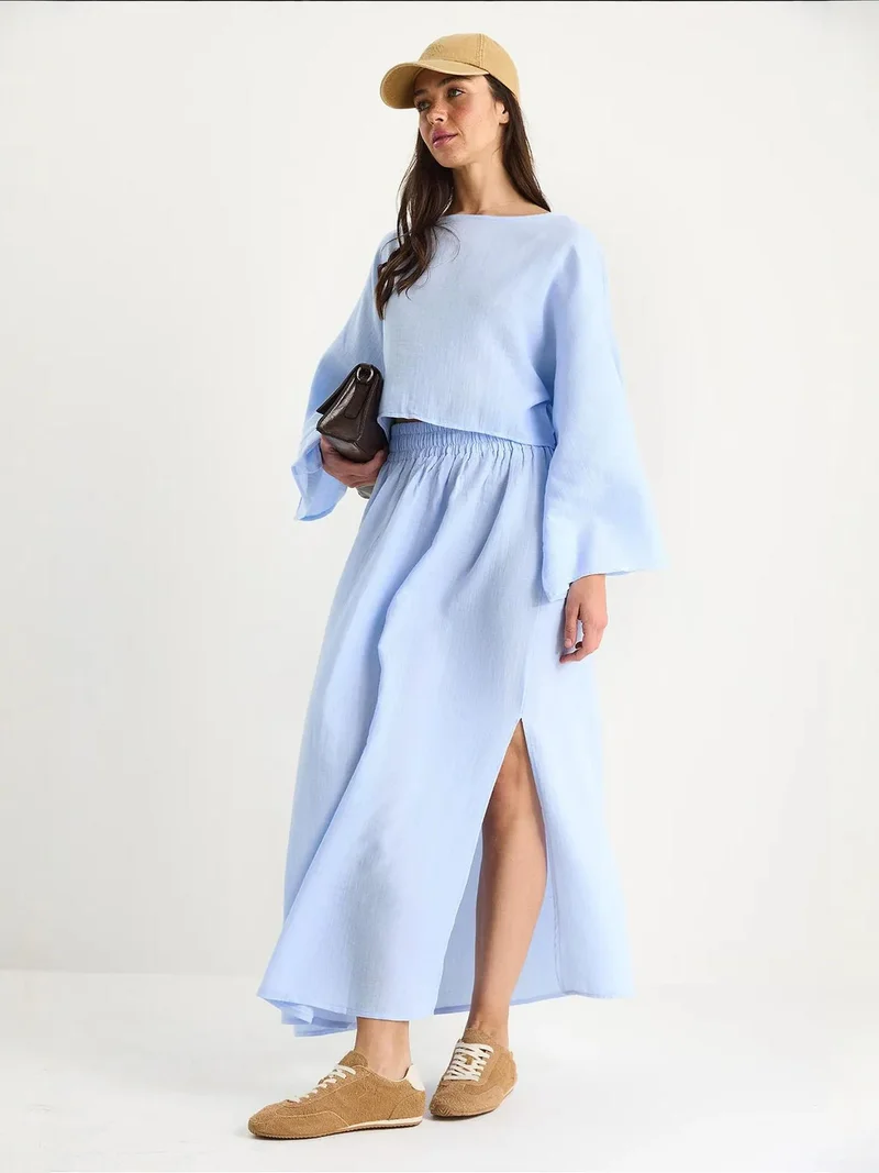 بيانكو لوتشي طقم بلوزة وتنورة بياقة دائرية منقوشة من لوتشي