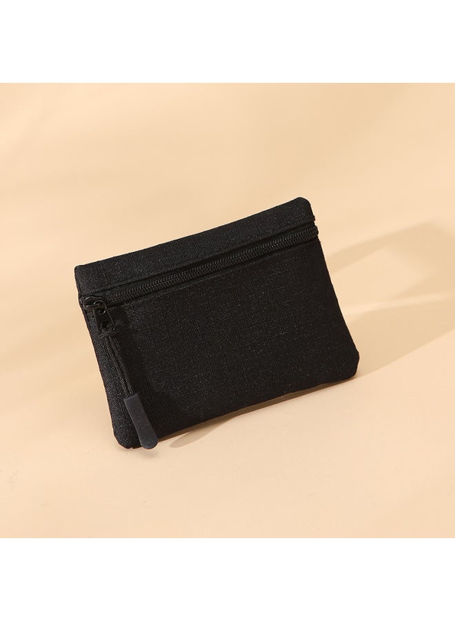 New Women's Oxford Cloth Solid Color Mini Zipper Coin Purse Key Case Bag