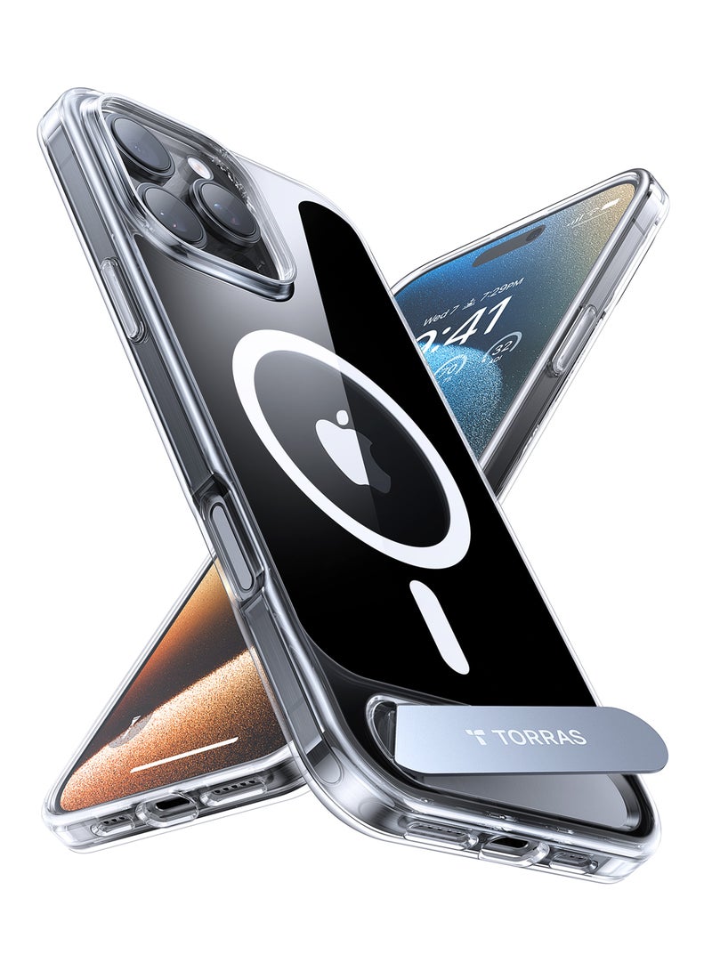 TORRAS Strong Magnetic & Seamless Stand for iPhone 16 Pro Max Case, Fit for MagSafe, Mil-Grade Drop Protection, Adjustable Kickstand Phone Case for iPhone 16 Pro Max, Slim Clear clear - Image 1